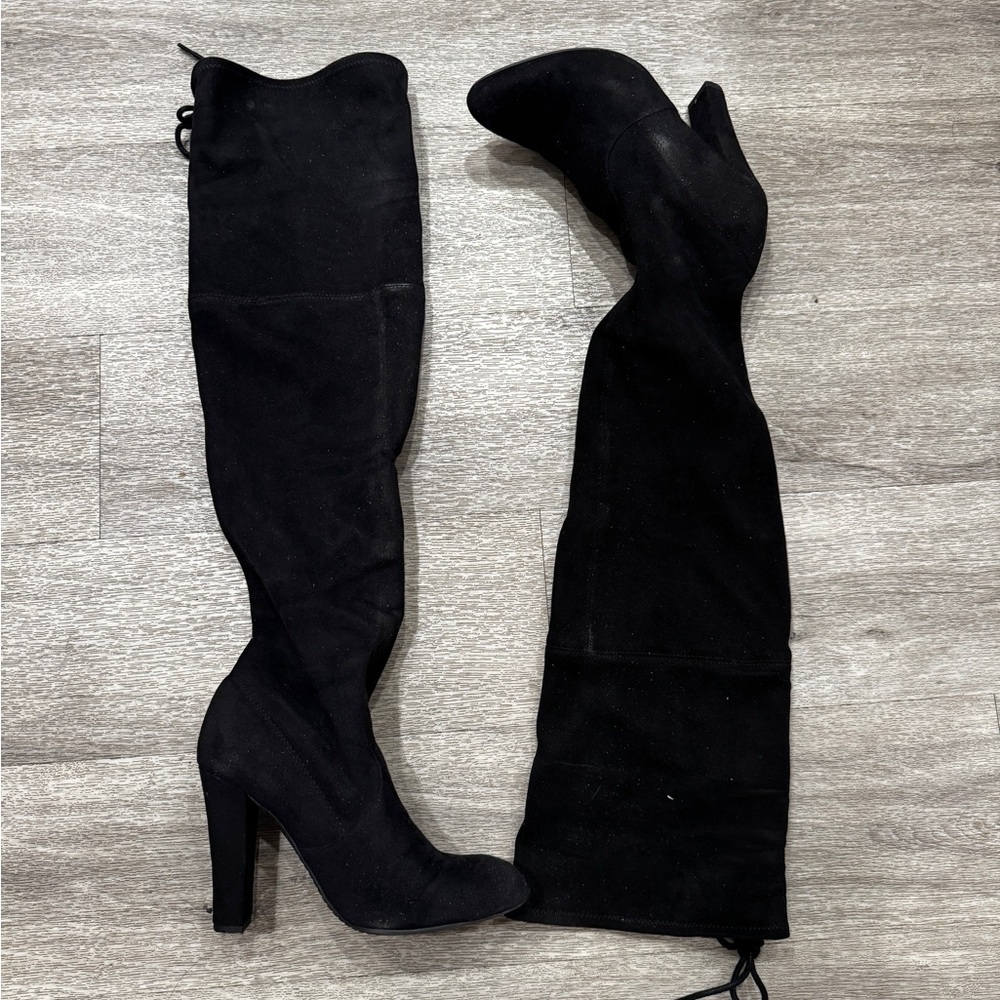 Steve Madden ”Gleemer” Black Suede Over-the-Knee Boots